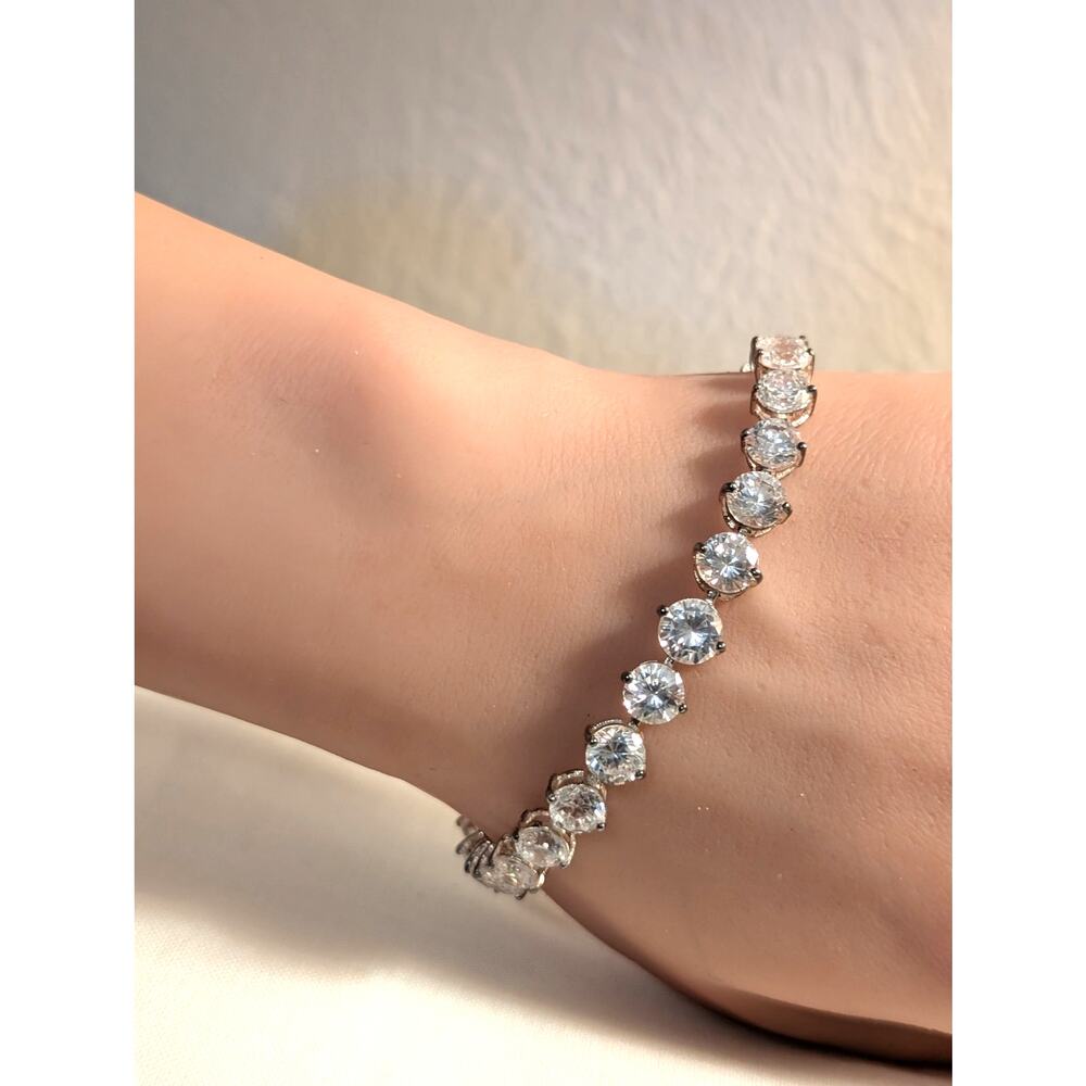 Gorgeous Graduated Large CZ 925 Sterling Silver Tennis Bracelet